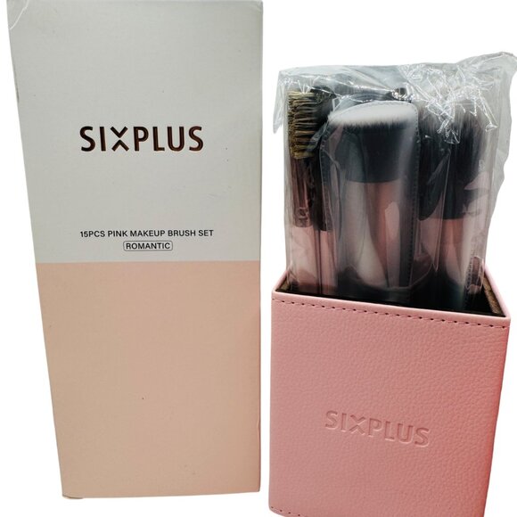 Sixplus 15pcs Pink Makeup Brush Set Romantic With Case - Picture 1 of 8